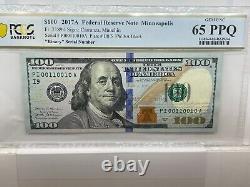 True Binary Fancy Serial Number One Hundred Dollar PI00110010A 65 PPQ 0s 1s FW