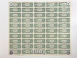 UNCUT FULL SHEET of 50 $1 Bills Federal Reserve Notes 2017 B New York
