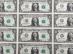 UNCUT FULL SHEET of 50 $1 Bills Federal Reserve Notes 2017 B New York