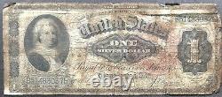USA 1886 Banknote 1 Dollar Large Size Silver Certificate Schein US One #11887