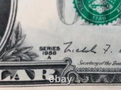 Uncut Sheet 32 $1 One Dollar Bills 1988 Framed Currency Notes Treasury