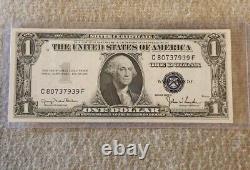 VINTAGE US SILVER CERTIFICATE BLUE SEAL ONE DOLLAR BILL $1.00 Series 1935D