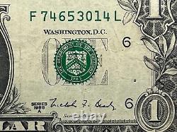 Web Press Note One Dollar Bill Series 1988A F L Block Front Plate 2 Back Plate 1