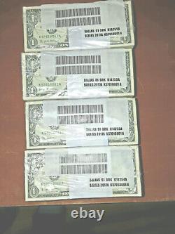 $1000 In $1 Notes Scelled Brick New One Dollar Bills, 2013sf, 2017a Dallas Etc