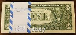 100 1 $ Étoile Notes Tous Consécutif Un Dollar Bills Cu St. Louis, Mo Bep Pack 001