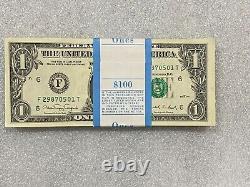 100 Bep Pack Notes 1988 1 $ Un Dollar (f) Atlanta Crisp Bills Séquentiel
