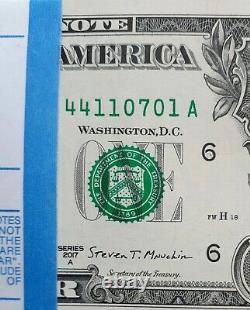 (100 Bills Pack) 1 $ 1 Dollar 2017a Atlanta District Non Circulé De Bep