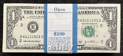 100 (one Stack) Uncirculated 2003a Un Dollar Bills Bep Nyc (100 $ Valeur Nominale)