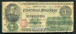 1862 $1 One Dollar Legal Tender États-unis Note (d)