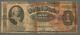 1886 États-unis 1 $ Un Dollar D'argent Certificat De Grande Taille Note / Bill S512