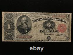 1891 $1 Dollar Stanton Treasury Note Grande Taille Fr. 351 Très Fine Vf