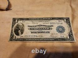 1914-1918 Grande Réserve Fédérale Note Cleveland Ohio 1 Dollar Billet