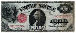 1917 $ 1 Grande Taille U. S. Appel D'offres Légal Note Un Dollar Sceau Rouge Bill