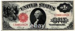 1917 $1 Grande Taille U.s. Legal Tender Note One Dollar Red Seal Bill Amazing