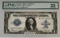 1923 Certificat D'argent D'un Dollar Pmg 35 Choix Étoile Très Fine Grande Note