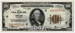 1929 100 $ 100 $ Sceau Brun Réserve Fédérale De Chicago Note Grading Cu