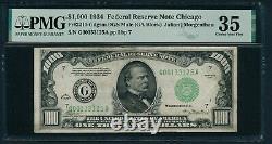 1934 1000 $ Billet D'un Millier De Dollars Devise Encaisse Note Argent Pmg Vf 35