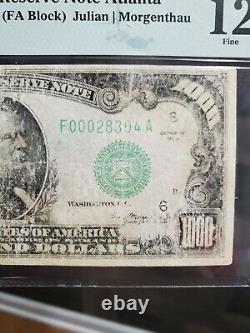 1934 $1000 Federal Reserve Note Atlanta One Thousand Dollar Bill Pmg 12 Fr2211