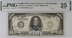 1934 Chicago 1000 $ 1 000 $ Bill Federal Reserve Note 500 Pmg 25