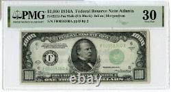 1934-a 1000 $ Une Mille Dollars Note De La Réserve Fédérale Atlanta Pmg 30 Jm189