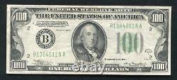 1934-a 100 $ Cent Dollars Frn Federal Reserve Note New York, Ny Xf