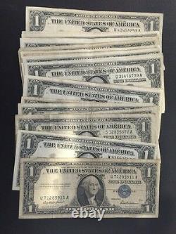1935 & 1957 One Dollar Bills Clean Circulated Silver Certificate Note Lot De 100
