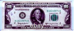 1950 100 $ Un Cent Dollars Bill Federal Reserve Bank Note Vintage 033