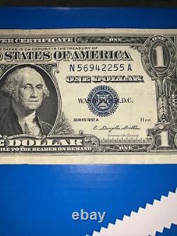 1957 Série Un Dollar Bleu Sceau Note Certificat D'argent Vieux Bill Us 1 $ D'argent