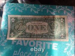 1957 Un Dollar Bleu Sceau Série B Note Argent Certificat Vieux U.s. Bill 1 $