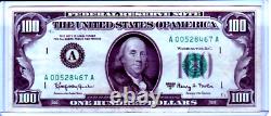 1963-a $100 Un Cent Dollars Bill Federal Reserve Bank Note Vintage 034