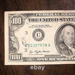 1977 $ 100 $ Un Cent Dollars Bill Us Federal Reserve Note Philadelphie