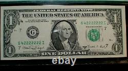 1988 A Un Dollar Pmg Gem Unc 66 Epq Grand Numéro Sérial Chicago Note 1 Bill