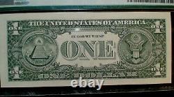 1988 A Un Dollar Pmg Gem Unc 66 Epq Grand Numéro Sérial Chicago Note 1 Bill