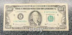1988 (E) Billet de cent dollars de la Réserve fédérale de Richmond, Ancien modèle vintage