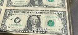 1988 Série A $ 1 Dollar Bill Us Feuille De Devises 32 Notes Non Découpées Non Circulées