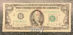 1990 (b) 100 $ Un Cent Dollars Bill Federal Reserve Note New York Crispvintage