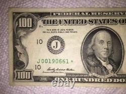 1 100,00 $ Une Centaine De Dollars Bill Star Note Old Style Federal Reserve Note