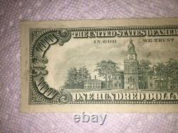 1 100,00 $ Une Centaine De Dollars Bill Star Note Old Style Federal Reserve Note