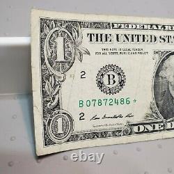 1 Dollar Étoile Note Duplicate 2013 B 07872486 Rare One Dollar Bill DC Print
