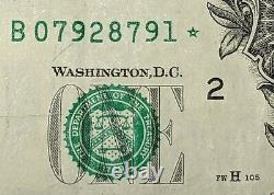 $1 Star Note New York (b) Série Série 07928791 Note De Remplacement D'un Dollar
