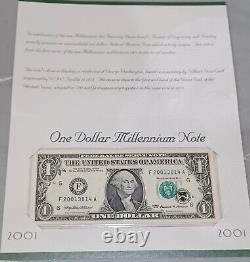 2001 (F) Billet millénaire d'un dollar - 1 dollar Atlanta. 5 billets consécutifs au total.
