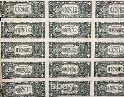 2001 Non Coupée Feuille Non Circulée 32 1 $ Un Dollar Bills Bureau De Gravure