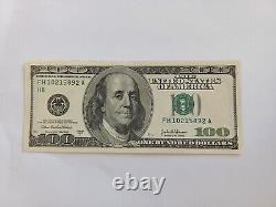 2003 $ 100 $ Bill Federal Reserve Note, Us Serial # Fh10215892a