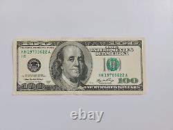 2006 100 $ Projet De Loi De 100 Dollars Note De La Réserve Fédérale, Numéro De Série Kl06241891e