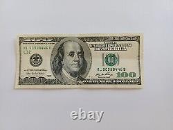 2006 100 $ Projet De Loi De 100 Dollars Note De La Réserve Fédérale, Numéro De Série Kl90998446b