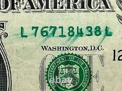 2013 $1 Frn Misprint Massive Ink Smear Numéro De Série Erreur Un Dollar Bill