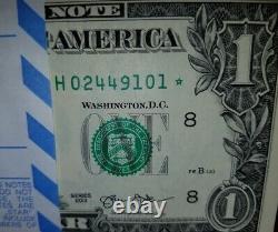 2013 H $1 Star Notes Pack 100 Tous Consec Un Dollar Blues Bills Bep Strap 9101