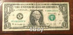2013 Rare One Dollar Bill Note Serial Fancy Number K 18921892 G Ellis Island