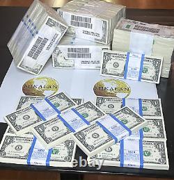 2017 100 Billets de 1 Dollar Non Circulés en Séquence Bep Straps San Francisco. Reser