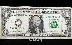 2017 $1 Un Dollar Frn Federal Reserve Note Erreurs Sur Le Dos 6 Erreurs